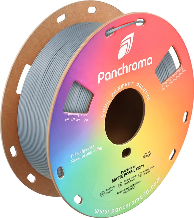 PLA MATTE 1,75mm 1kg POLYMAKER PANCHROMA PolyTerra 3D FILAMENT van Polymaker in Fossil Grey – productfoto