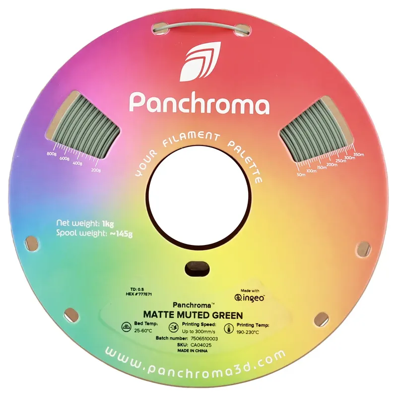PLA MATTE 1,75mm 1kg POLYMAKER PANCHROMA PolyTerra 3D FILAMENT van Polymaker in Muted Green – productfoto 2 van 2