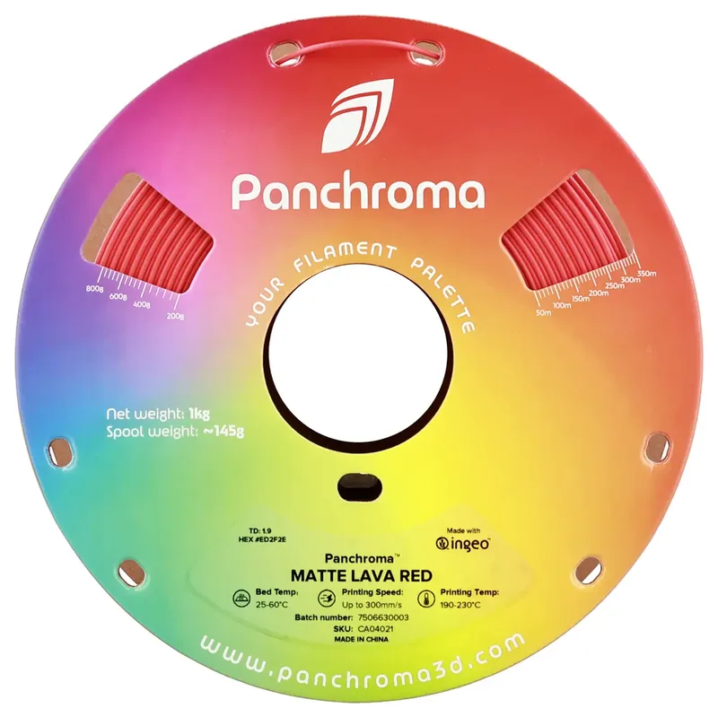 PLA MATTE 1,75mm 1kg POLYMAKER PANCHROMA PolyTerra 3D FILAMENT van Polymaker in Lava Red – productfoto 2 van 2