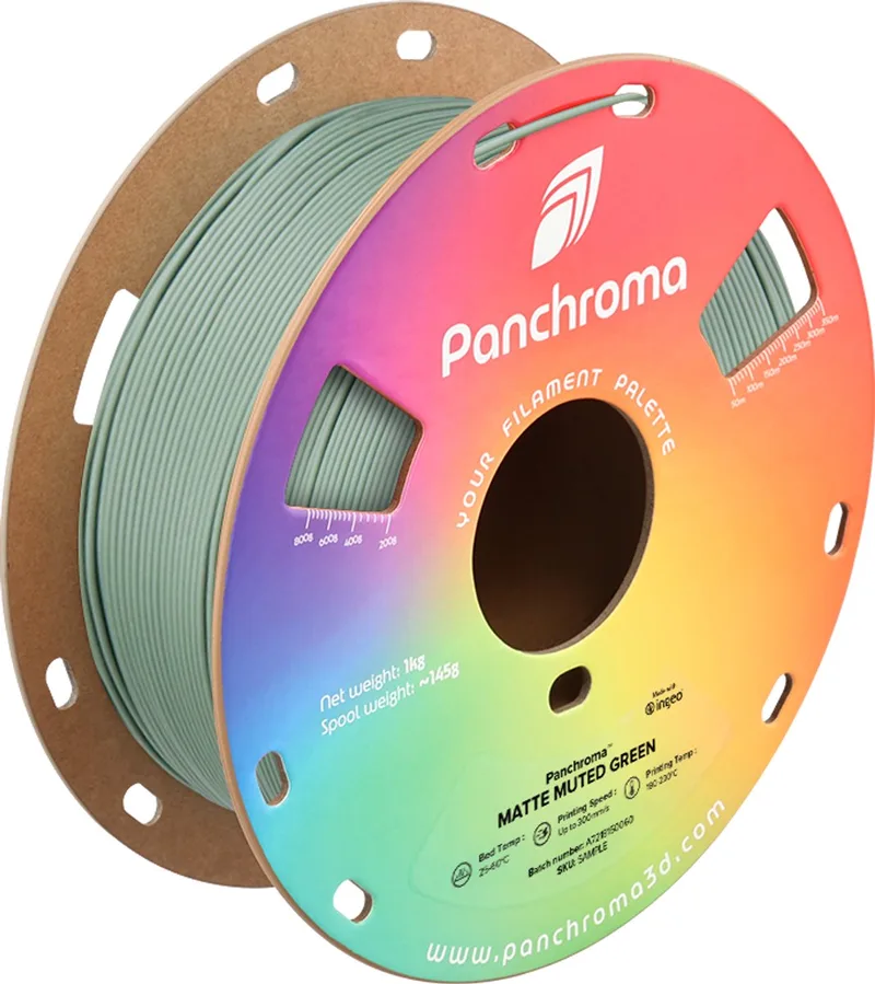 PLA MATTE 1,75mm 1kg POLYMAKER PANCHROMA PolyTerra 3D FILAMENT van Polymaker in Muted Green – productfoto 1 van 2