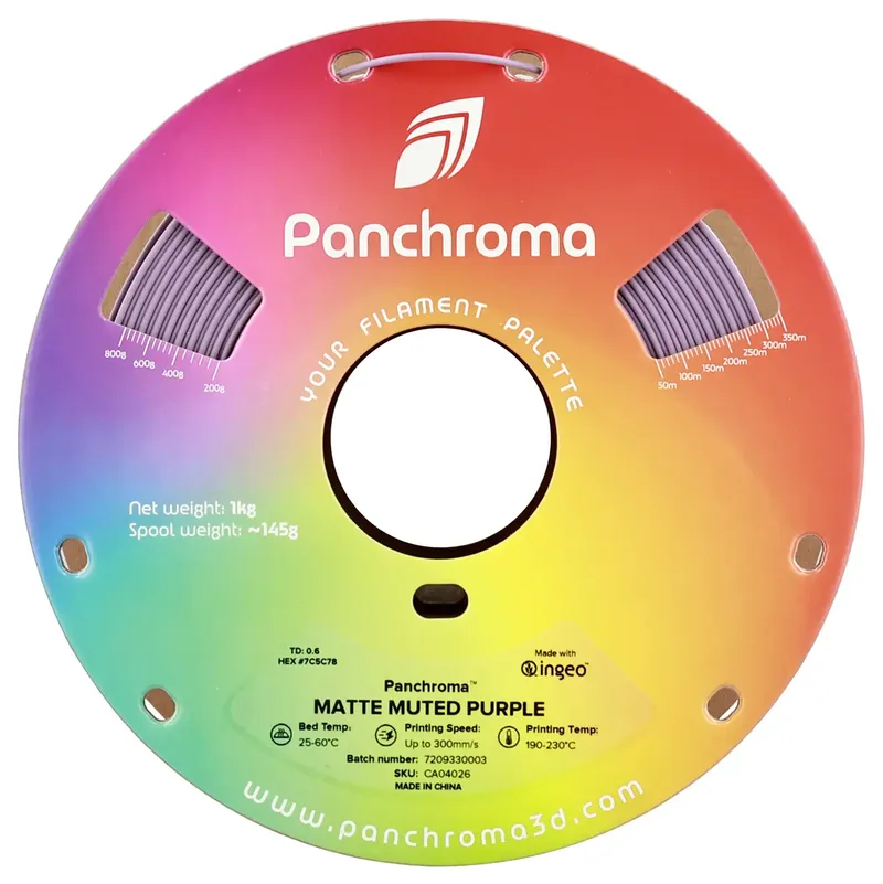 PLA MATTE 1,75mm 1kg POLYMAKER PANCHROMA PolyTerra 3D FILAMENT van Polymaker in Muted Purple – productfoto 2 van 2