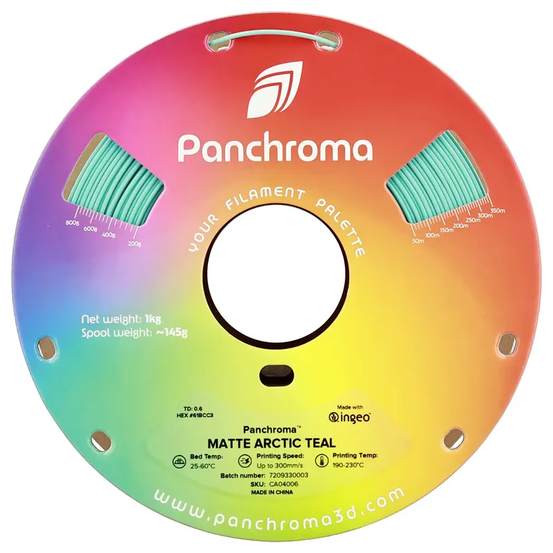 PLA MATTE 1,75mm ARCTIC TEAL 1kg POLYMAKER PANCHROMA PolyTerra 3D FILAMENT van Polymaker in Artic Teal – productfoto 2 van 2