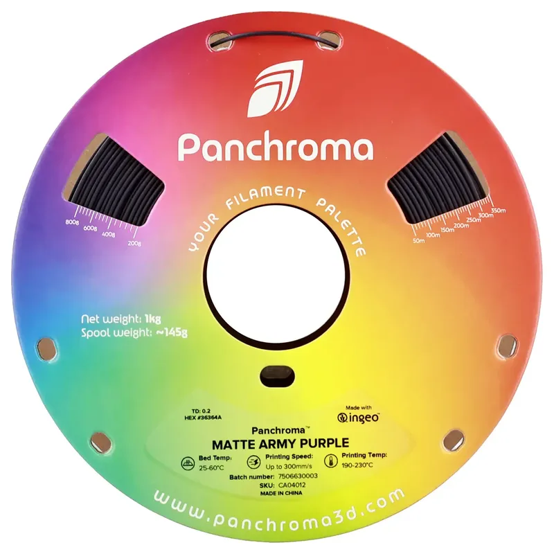 PLA MATTE 1,75mm Army Purple 1kg POLYMAKER PANCHROMA PolyTerra 3D FILAMENT van Polymaker in Paars – productfoto 2 van 2