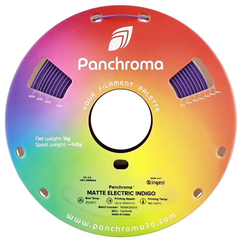 PLA MATTE 1,75mm ELECTRIC 1kg POLYMAKER PANCHROMA PolyTerra 3D FILAMENT van Polymaker in Indigo – productfoto 2 van 2