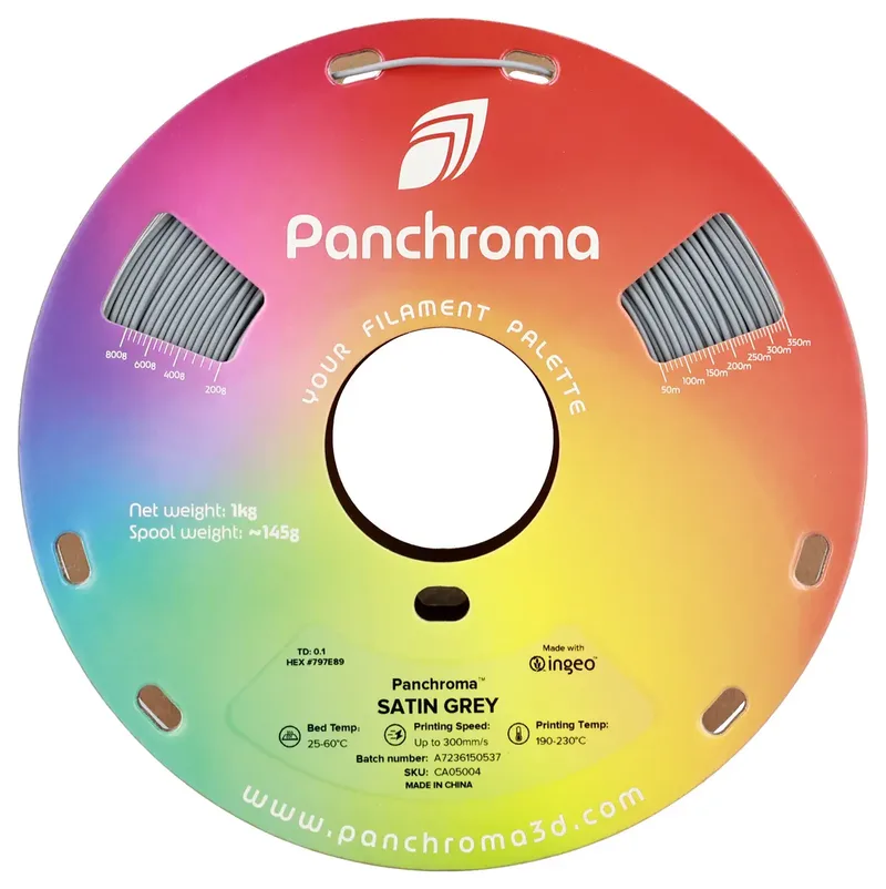 PLA SATIN 1,75mm 1kg POLYMAKER PANCHROMA 3D FILAMENT van Polymaker in Grijs – productfoto 2 van 2