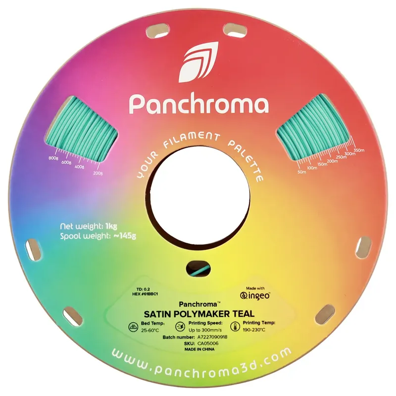 PLA SATIN 1,75mm 1kg POLYMAKER PANCHROMA 3D FILAMENT by Polymaker in Teal – product photo 2 of 2