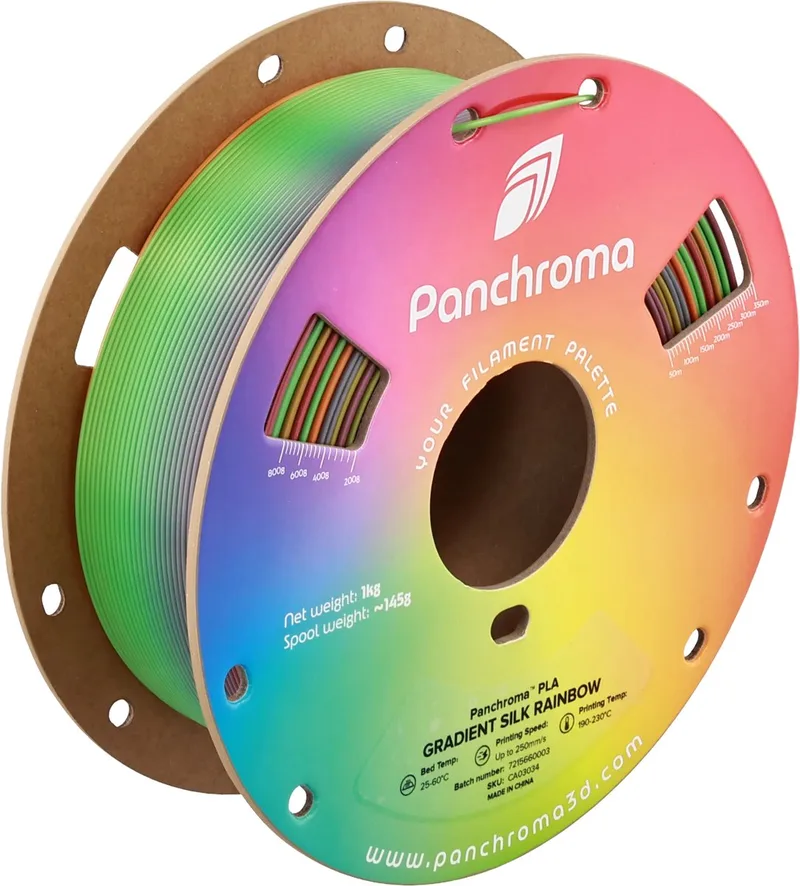 PolyLite Panchroma Silk Gradient PLA 1kg 1,75mm van Polymaker in Rainbow – productfoto