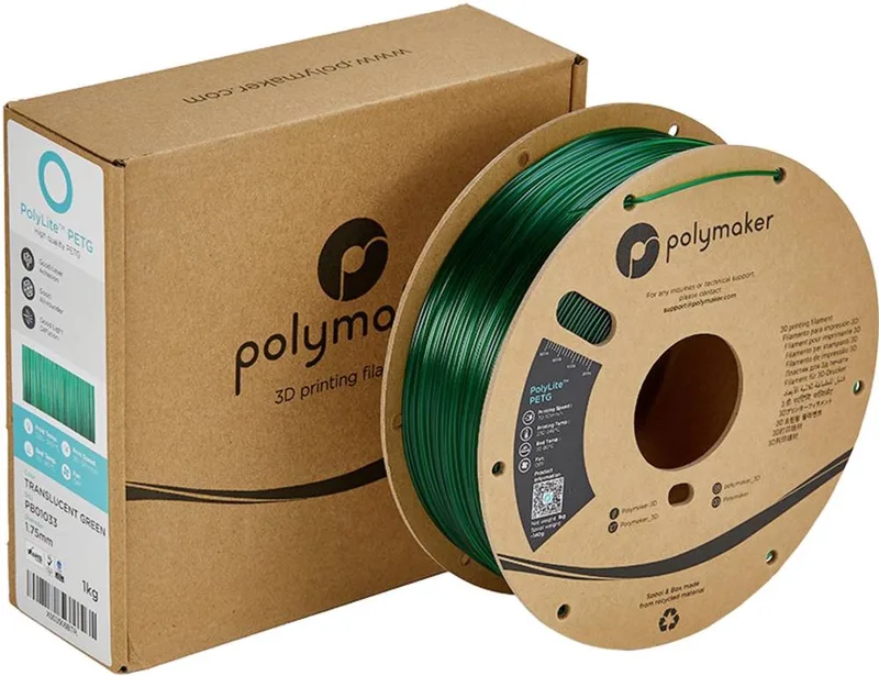 Polylite PETG 3D Filament 1,75mm 1kg Transparant Groen by Polymaker in Kleurloos – product photo