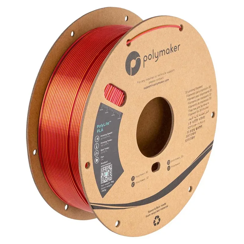 Polylite Silk Pla Dual Color 1.75 Mm 1kg Pla-filament van Polymaker – productfoto 2 van 2