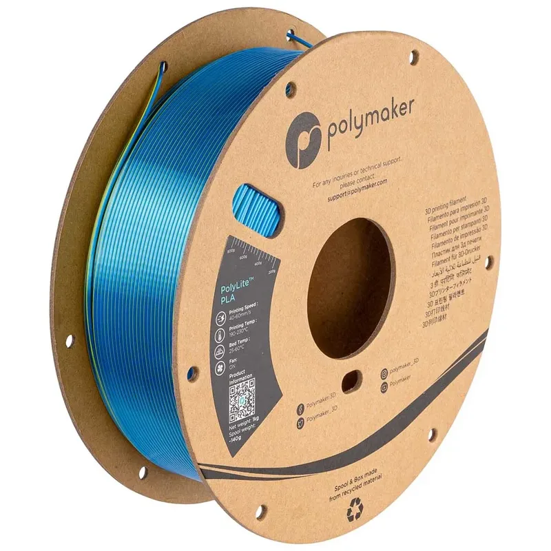 Polylite Silk Pla Dual Color 1.75 Mm 1kg Pla-filament van Polymaker – productfoto 1 van 2