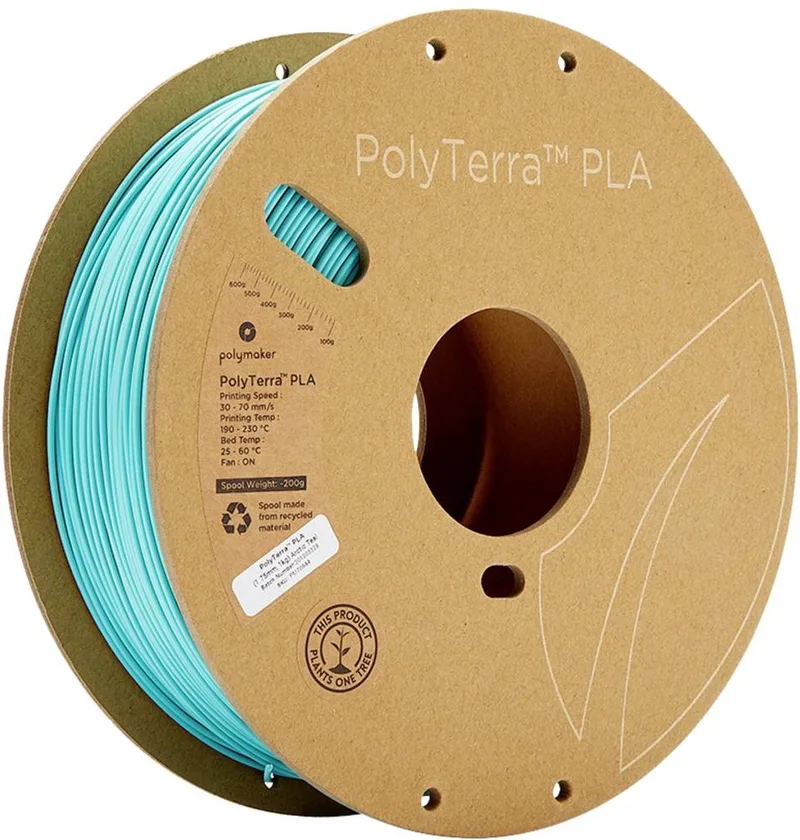 Polymaker 70844 PolyTerra PLA Filament PLA kunststof Gering kunststofgehalte 1.75 mm 1000 g Lichtblauw 1 stuk(s) van Polymaker in Kleurloos – productfoto