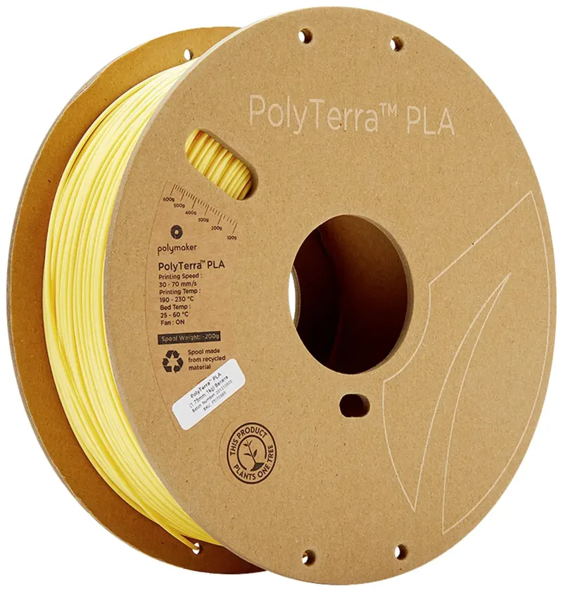 Polymaker 70865 PolyTerra PLA Filament PLA kunststof Gering kunststofgehalte 1.75 mm 1000 g Pastelgeel (mat) 1 stuk(s) van Polymaker – productfoto
