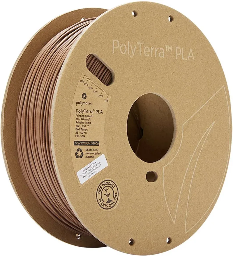 Polymaker 70907 PolyTerra Filament PLA kunststof Gering kunststofgehalte 1.75 mm 1000 g Aarde (mat) 1 stuk(s) van Polymaker in Kleurloos – productfoto 1 van 2