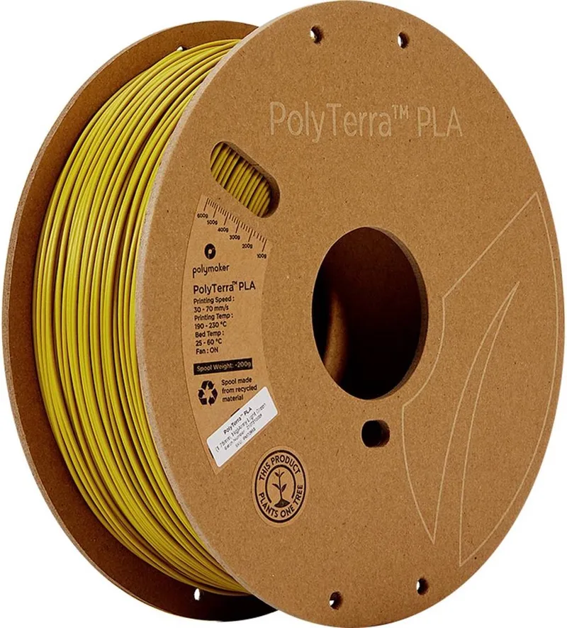 Polymaker 70958 PolyTerra Filament PLA kunststof Gering kunststofgehalte 1.75 mm 1000 g Legergroen 1 stuk(s) från Polymaker, Kleurloos – produktbild