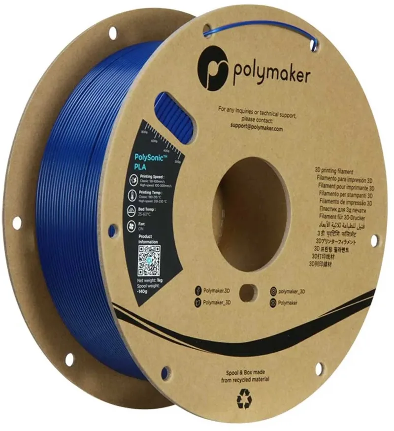 Polysonic High Speed Pla Pro 1.75 Mm 1kg Filament Goud One Size / EU Plug 220V van Polymaker in Blauw – productfoto