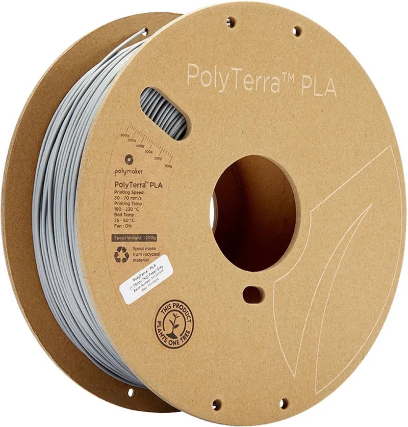Polyterra PLA filament 1.75 mm - 1 kg - Fossiel från Polymaker, Grå – produktbild