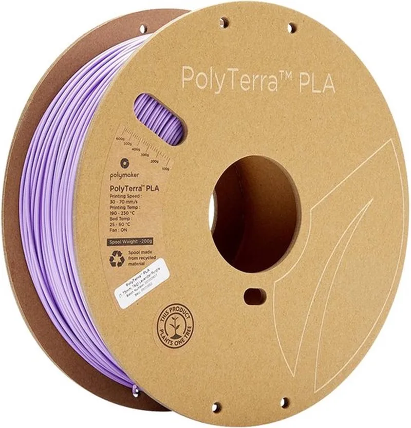 Polyterra PLA filament 1.75 mm - 1 kg van Polymaker in Lavander Purple – productfoto