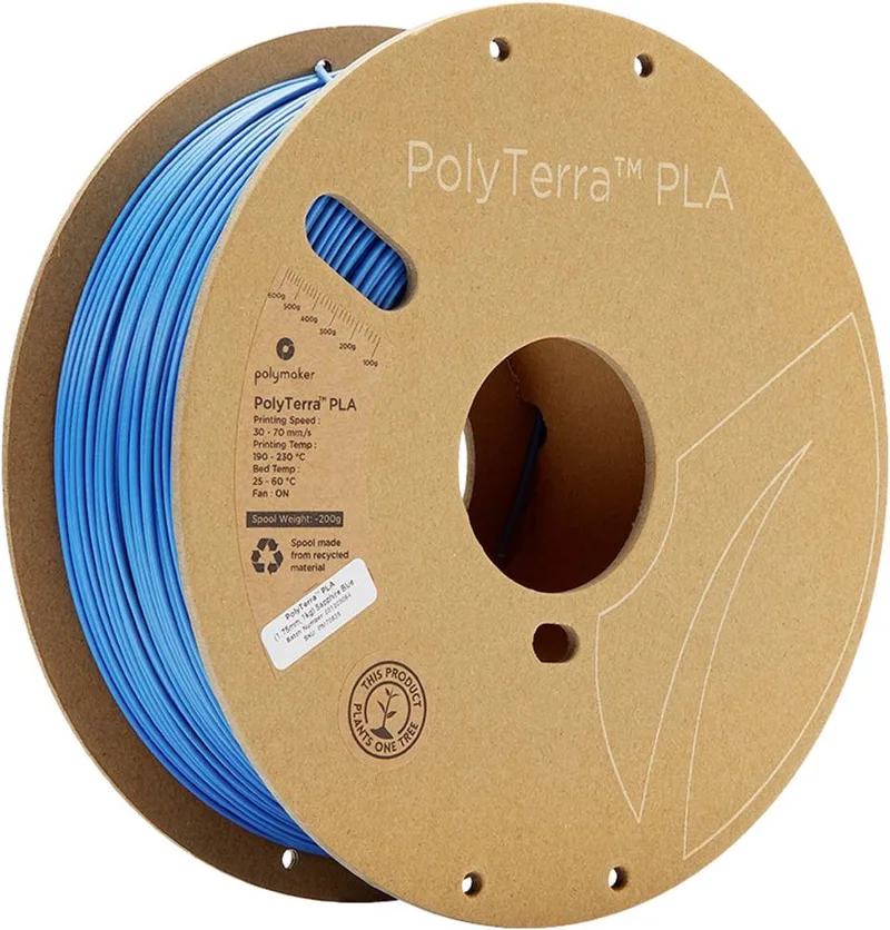Polyterra PLA filament 1.75 mm - 1 kg - Sapphire Blue van Polymaker in Blauw – productfoto
