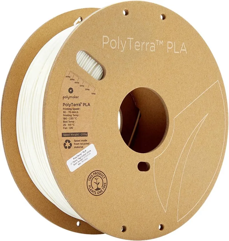 PolyTerra PLA (Katoen) by Polymaker in White – product photo