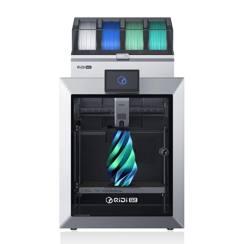 Q2 Combo 3D-printer, gesloten FDM met verwarmde kamer van 65 °C, ultraluchtfiltratie, hoge snelheid van 600 mm/s, AI-camera, volledig automatische nivellering, bouwvolume van 270 x 270 x 256 mm von QIDI Tech – Produktfoto