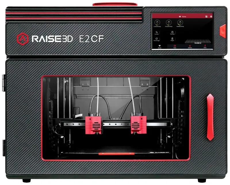 E2 CF 3D-printer Verwarmd printbed, Flexibel metaalbed, Incl. software, Geïntegreerde camera fra Raise3D, Sort – produktbillede