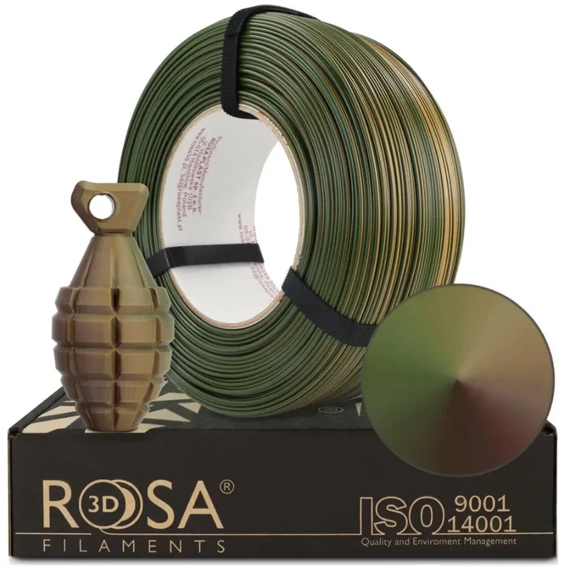 PET-G Magic Army (Groen-Beige-Bronze) 1 kg Refill Filament van Rosa3D – productfoto