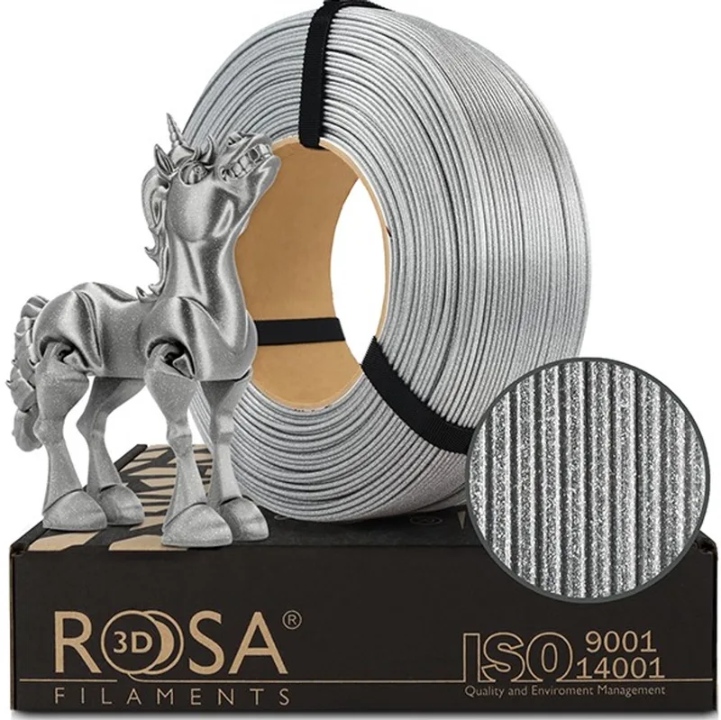 PLA Galaxy Briliant Zilver 1,75 mm 1 kg Refill Filament van Rosa3D – productfoto