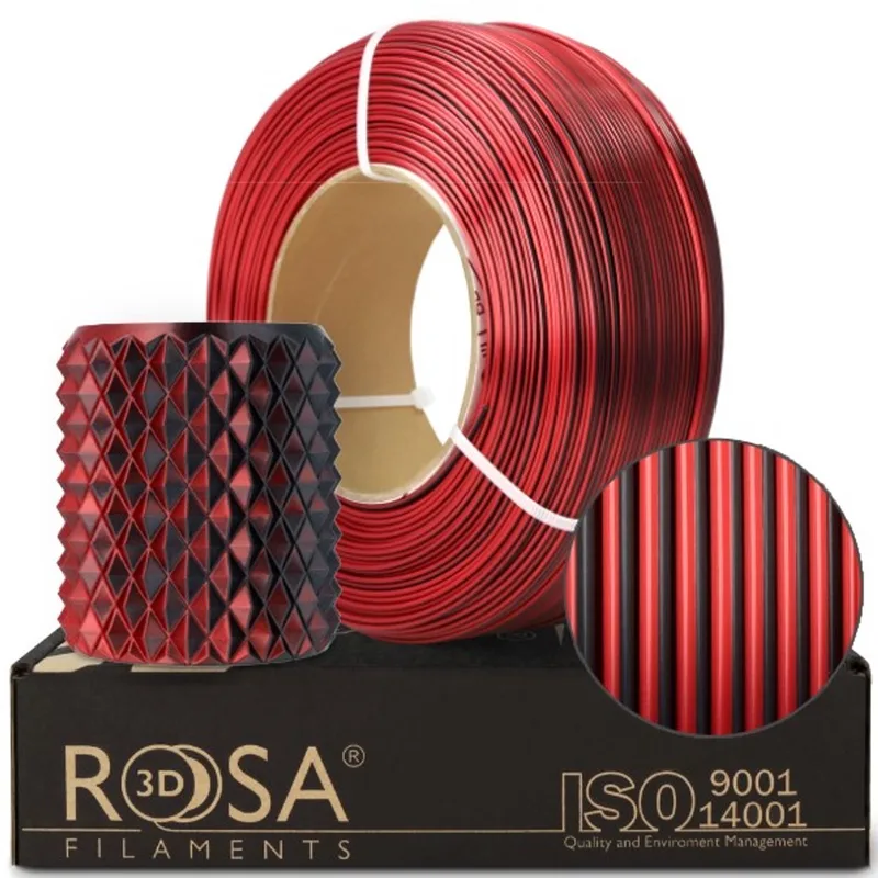 PLA Silk Mistic Rood 1,75 mm 1 kg Refill Filament van Rosa3D – productfoto
