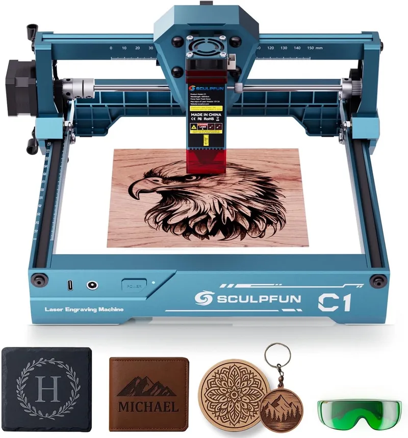 C1 Lasergraveermachine - 3W laservermogen - 150x130mm - Laser Graveermachine van Sculpfun – productfoto