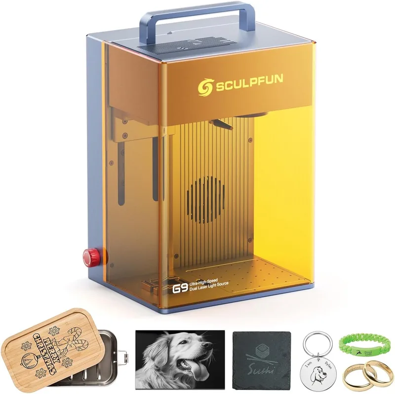 G9 Infrarood Blauwe Duale Lasergraveerder - Laser Graveermachine - 2W Infrarood en 10W Diode - Industrieel Grade 2 in 1 Lasermarkeringmachine - Duale Lasergraveermachine - 5000mm/s Graveersnelheid - Lasersnijmachine van Sculpfun – productfoto