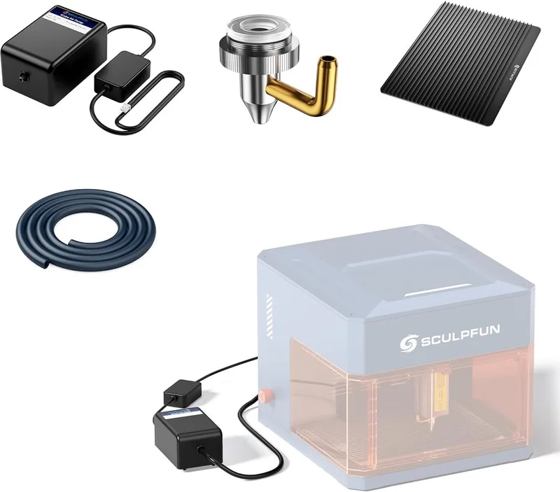 iCube Ultra Air Assist Kit - voor iCube Ultra Serie Laser Graveermachine - iCube Ultra Lasergraveermachine Accessoires - Hogedrukluchtpomp Kit met Uiterst Stabiele Luchtdruk Uitlaat - Accessoires voor Lasergraveerder van Sculpfun – productfoto