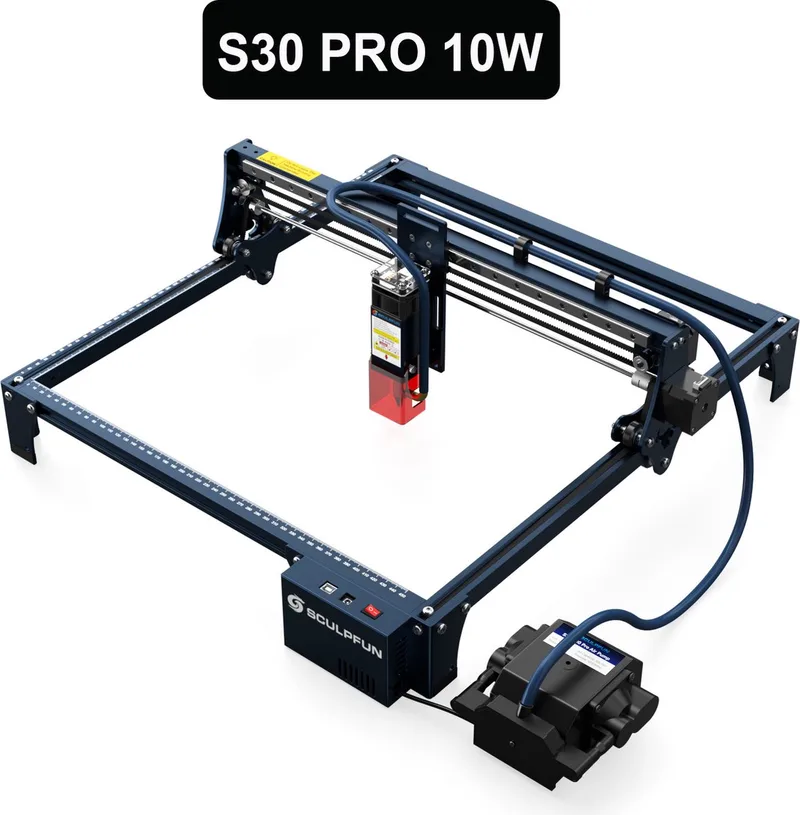 S30 Pro 10W Lasergraveermachine - 410x400mm - Laser Graveermachine with Automatic Air Assisted - Laser Cutter - Laser Snijmachine van Sculpfun – productfoto