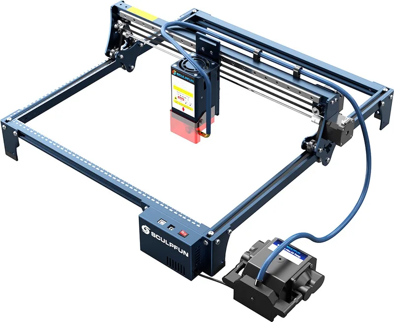 S30 Pro Max 20W lasergraveersnijmachine, automatische luchtondersteuning, 0,08 x 0,1 mm laserfocus, 32-bits moederbord, vervangbare lens, graveergrootte 410 x 400 mm, uitbreidbaar tot 935 x 905 mm de Sculpfun – photo produit