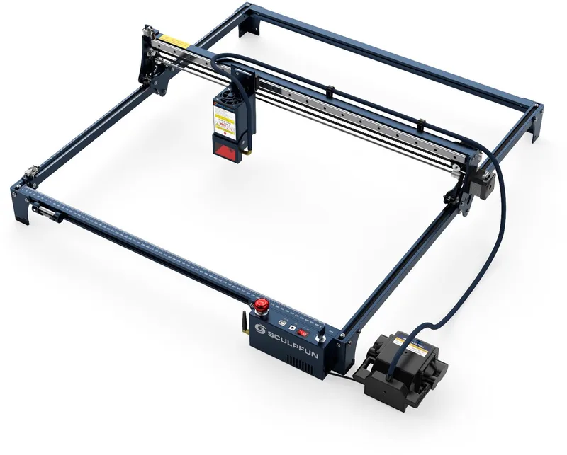 S30 Ultra 33W Laser Graveermachine - 600 x 600 mm Graveeroppervlak - 0,08 × 0,10 mm Laserfocus - Luchtondersteuning M8-hoofdkaart - Blauw van Sculpfun – productfoto