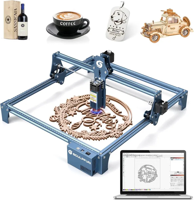 S9 Laser Graveermachine - Laser cutter - - 410x420mm - Lasergraveerder - - Hout Acryl Laser Snijmachine - Laser Engraver by Sculpfun – product photo