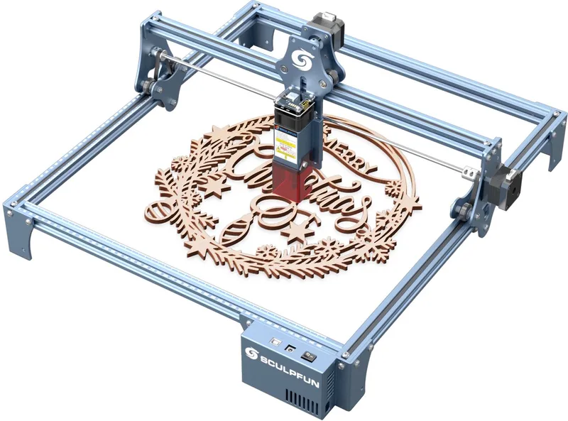 S9 Pro 10W Lasergraveermachine – 0,06mm Focus – 400x410mm Werkgebied – Snel in elkaar te zetten - Blau by Sculpfun – product photo