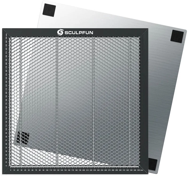SCULPFUN 400x400 mm honingraat-werkplatform voor CO2- of diode-lasersnijders en -graveermachines van Sculpfun – productfoto