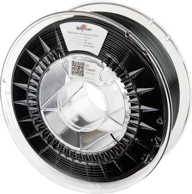 Spectrum Filaments 80056 PET-G Premium Filament PETG chemisch beständig, schlagfest 1.75 mm 1000 g Deep Black, Schwarz 1 St. von Spectrum Filaments – Produktfoto