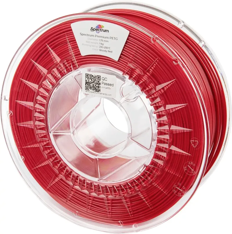 Spectrum Filaments 80059 PET-G Premium Filament PETG chemisch beständig, schlagfest 1.75 mm 1000 g bloody red, Blutrot, Rot InnoPET 1 St. von Spectrum Filaments – Produktfoto