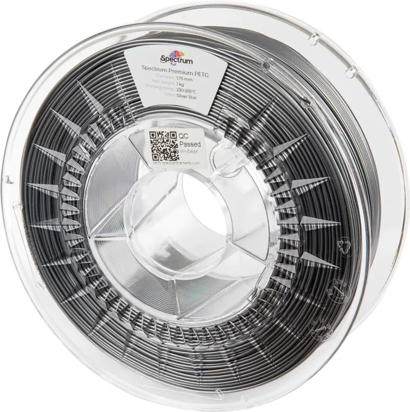 Spectrum Filaments 80062 PET-G Premium Filament PETG chemisch beständig, schlagfest 1.75 mm 1000 g silver star, Silber 1 St. von Spectrum Filaments – Produktfoto