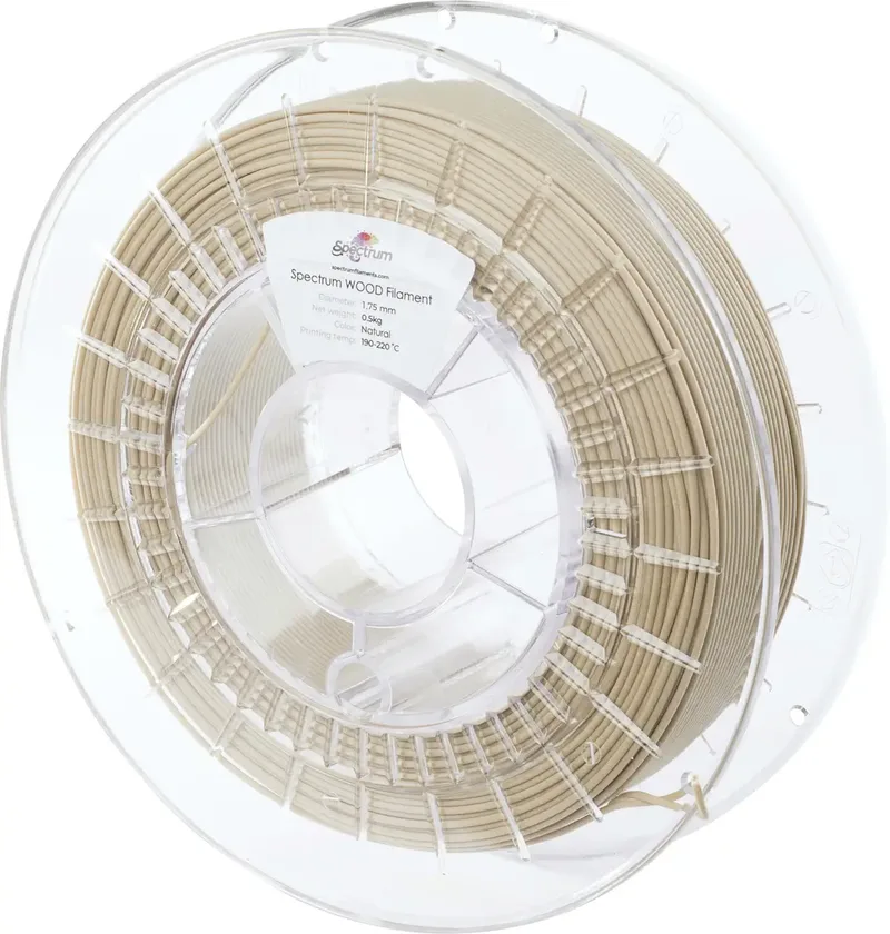 Spectrum Filaments 80169 WOOD Filament PLA Compound Holzähnliche Optik, Gute Lackhaftung, Leicht zu schleifen 1.75 mm 500 g Natural 1 St. von Spectrum Filaments – Produktfoto