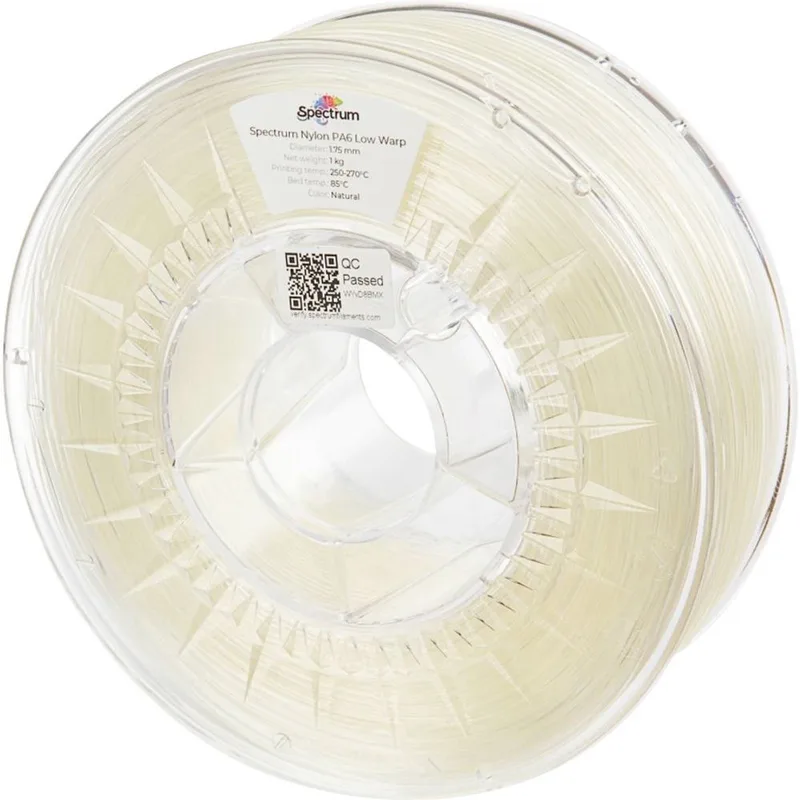 Spectrum Filaments 80174 PA6 Low Warp Filament PA6 Chemisch bestendig, Slagvast 1.75 mm 1000 g Naturel 1 stuk(s) van Spectrum Filaments in Kleurloos – productfoto 1 van 2