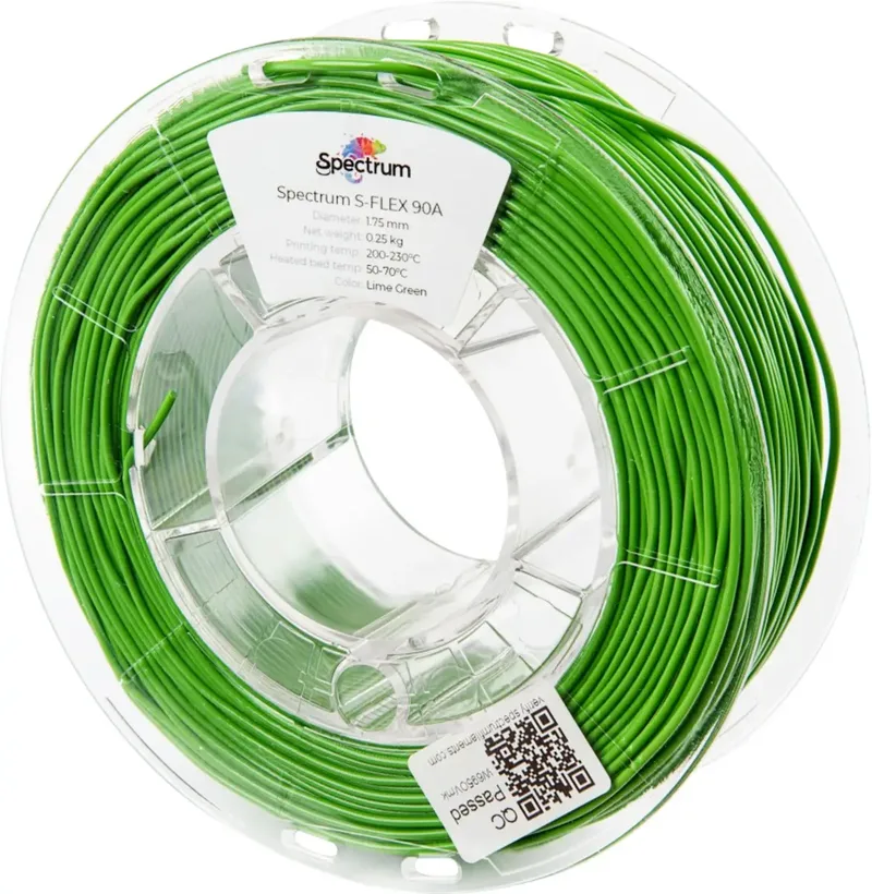 Spectrum Filaments 80253 S-Flex 90A Filament Flexibles Filament flexibel, chemisch beständig, verzugsfrei 1.75 mm 250 g lime green, Grün 1 St. von Spectrum Filaments – Produktfoto