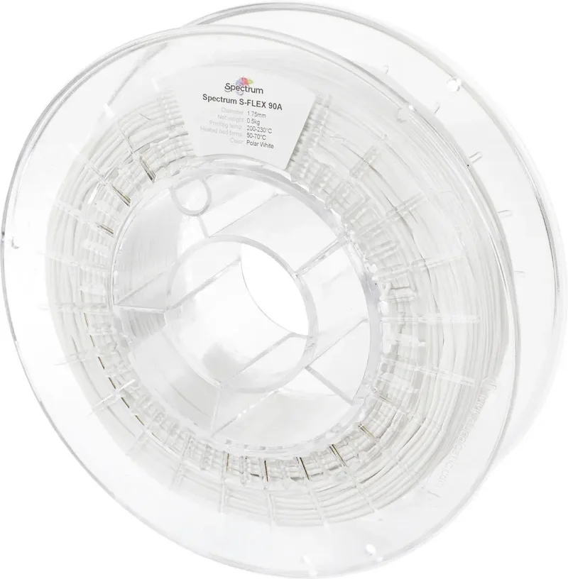 Spectrum Filaments 80254 S-Flex 90A Filament TPU flexibel 1.75 mm 500 g polar white, Polarweiß, Weiß 1 St. von Spectrum Filaments – Produktfoto