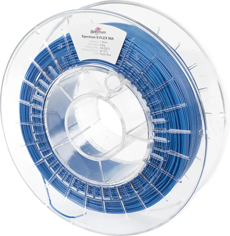 Spectrum Filaments 80257 S-Flex 90A Filament Flexibles Filament flexibel, chemisch beständig, verzugsfrei 1.75 mm 500 g Pacific Blue, Blau 1 St. von Spectrum Filaments – Produktfoto