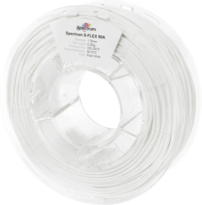 Spectrum Filaments 80261 S-Flex 90A Filament TPU flexibel 1.75 mm 250 g polar white, Polarweiß, Weiß 1 St. von Spectrum Filaments – Produktfoto
