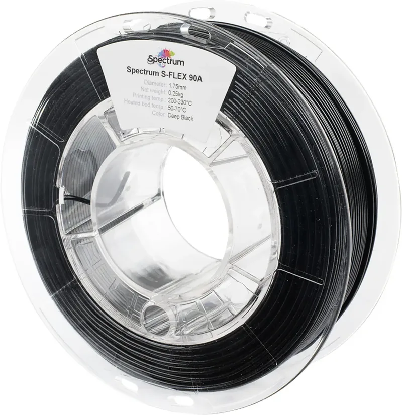 Spectrum Filaments 80262 S-Flex 90A Filament TPU Flexibel 1.75 mm 250 g Deep black, Zwart 1 stuk(s) by Spectrum Filaments – product photo