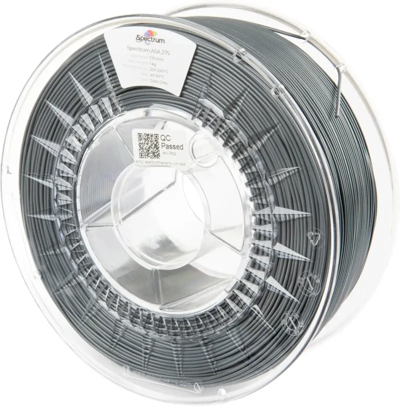 Spectrum Filaments 80301 ASA 275 DARK GREY Filament ASA schlagfest, witterungsbeständig, UV-beständig 1.75 mm 1000 g Dunkelgrau 1 St. von Spectrum Filaments – Produktfoto