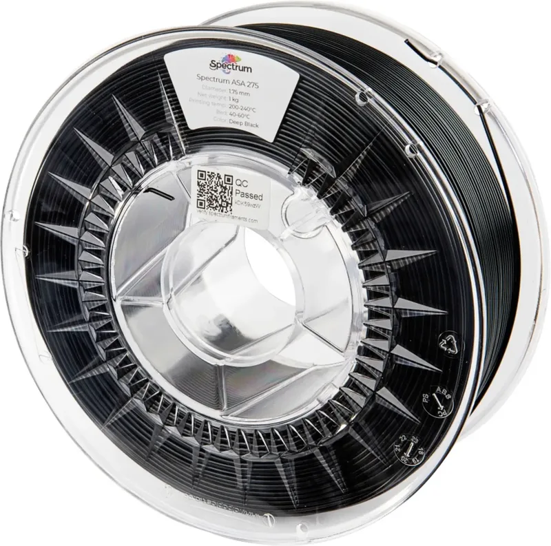 Spectrum Filaments 80302 ASA 275 DEEP BLACK Filament ASA schlagfest, witterungsbeständig, UV-beständig 1.75 mm 1000 g Tief-Schwarz 1 St. von Spectrum Filaments – Produktfoto