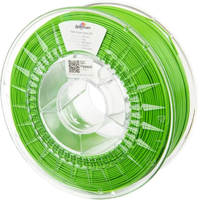 Spectrum Filaments 80303 ASA 275 LIME GREEN Filament ASA UV-beständig, witterungsbeständig, schlagfest 1.75 mm 1000 g Limettengrün 1 St. von Spectrum Filaments – Produktfoto